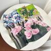 1116 new 111% pure cotton small square scarf spring and summer oil painting fashion versatile silk scarf shirt decorative scarf