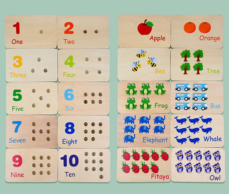 Montessori Number & Color Matching Board Game for Kindergarten - Enhances Fine Motor Skills & Early Education, 1-10 Cognitive Learning Toy