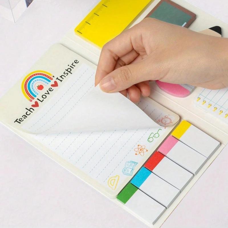 Large Cartoon Sticky Notes Set Blackboard Self-Stick Note Pads Teacher Appreciation Gift Writing Memo Pads Stationery
