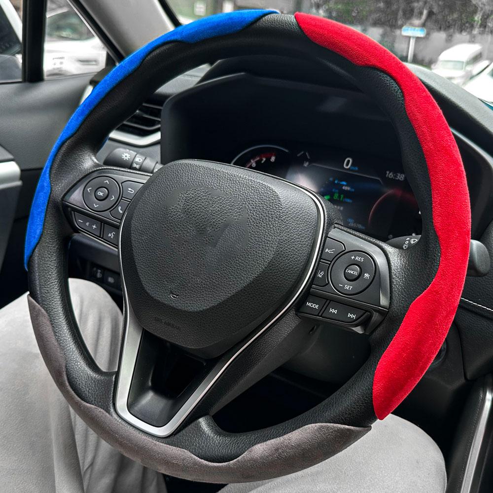 Suede Universal Car Steering Wheel Booster Cover Non-Slip Auto Interior Steer Protector Decoration Accessories Winter Keep Warm