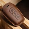 Car Handmade Leather Key Case Holder For Hyundai Grand Santa Fe 3 DM IX45 IX35 Genesis DH Grandeur Azera HG Equus 2013 2014