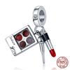 Authentic Original 100% Copper Metal High Heels Wine Glass Lipstick Charm Bead Components Compatible With Women Bracelets Do It Yourself High Quality