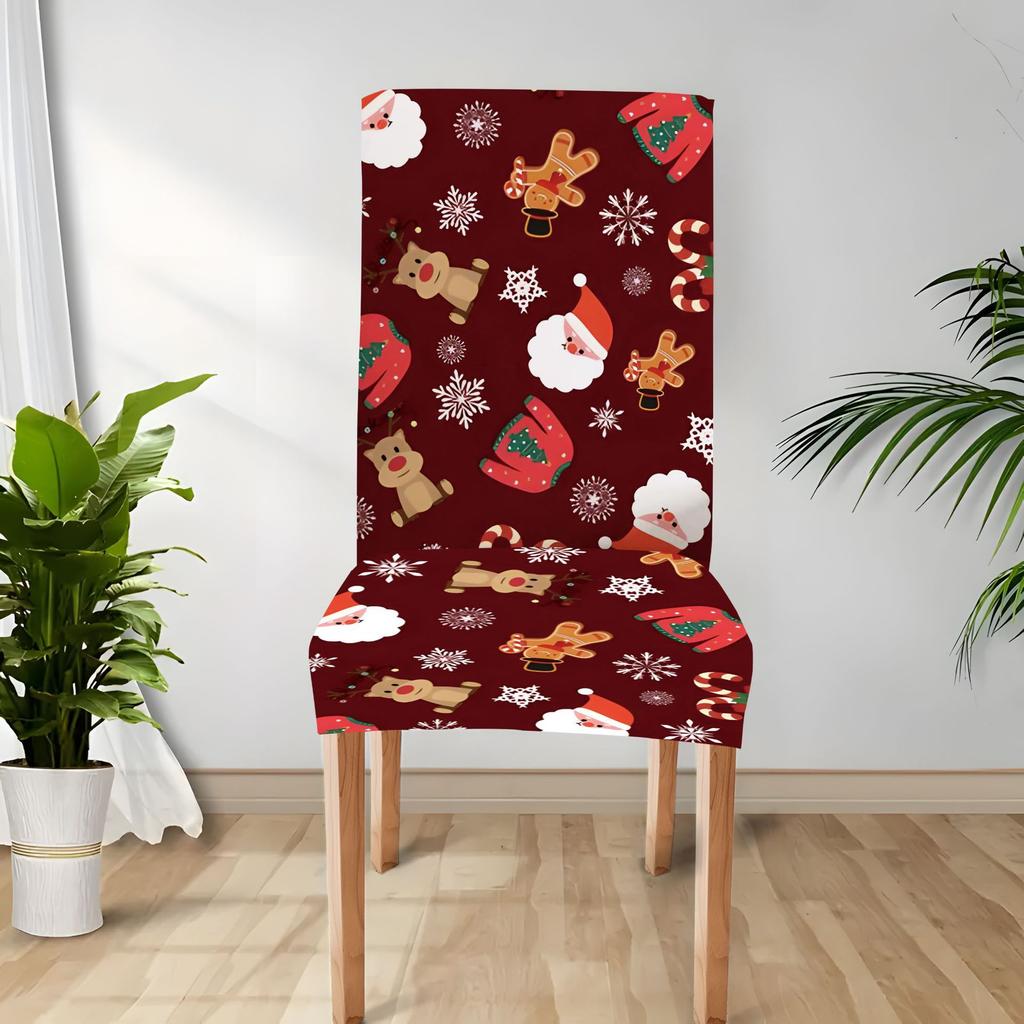 Christmas Decoration Stretch Covers Chair Cover Dining Room Office Banquet Chair Protector Elastic Material Armchair Cover M035