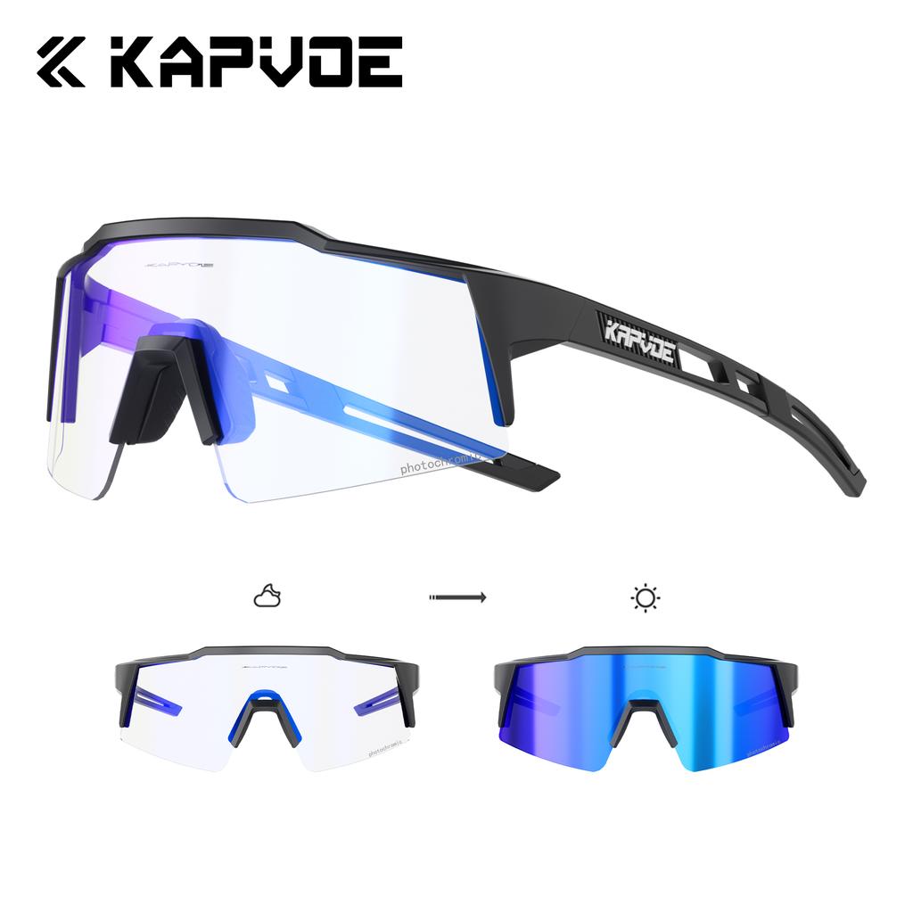 Lunettes de soleil Kapvoe Gold Photochromiques pour Cyclisme Homme Lunettes Mode Vélo de Montagne Vitesse Lunettes Cool Lunettes de Vue Sport VTT Vélo