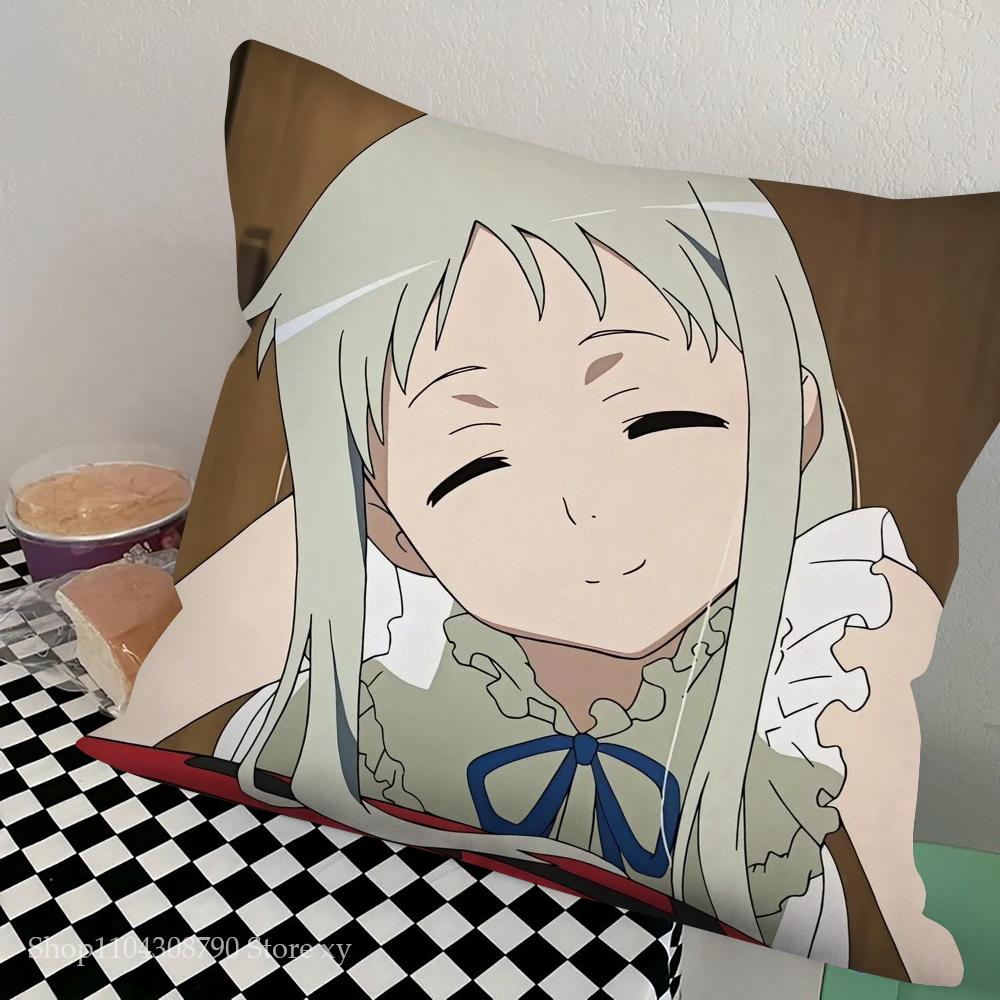Honma Meiko Animation Hemlig Bas Kuddöverdrag Fyrkantig Kudde Sovrum Soffa Fritid Komfortkudde Bil Vardagsrum Heminredning