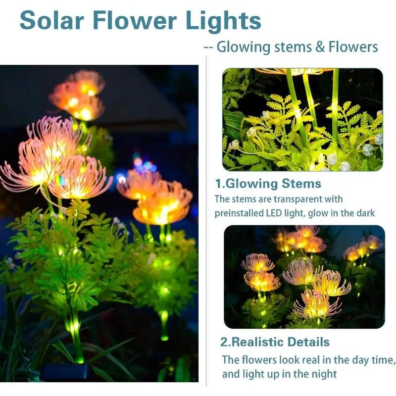 1PC Solar Garden Decor Christmas 2024 New year Lights Flowers for Yard Lawn Patio Decoration Lights for Outdoor Garden Yard