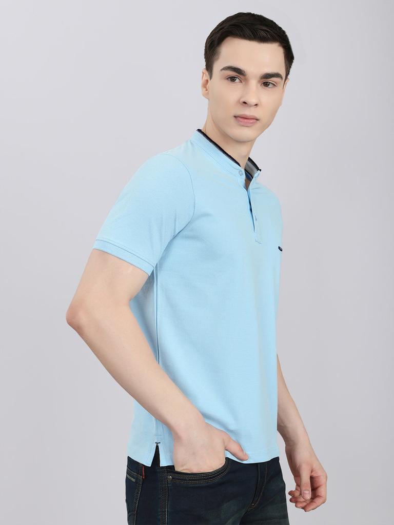 MONTE CARLO Men Smart Fit Sky Tshirt