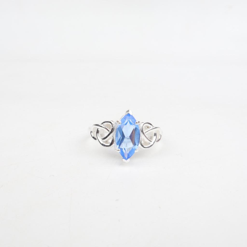 Natürlicher Tansanit Edelstein 925 Sterlingsilber Schmuck Dezember Geburtsstein Ring CZR-5-3