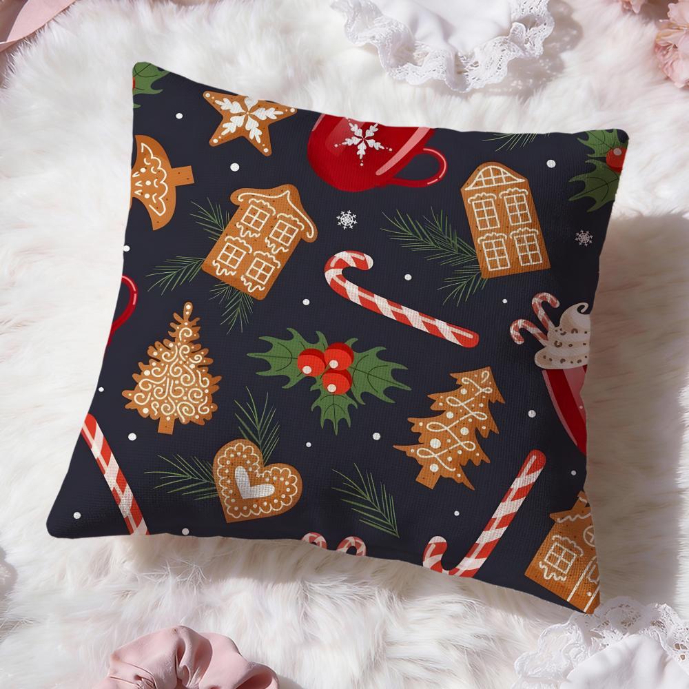 Christmas Cushion Cover Premium Comfort Reversible Pillow Cove -Two In One Design for Any Room & Car Interior