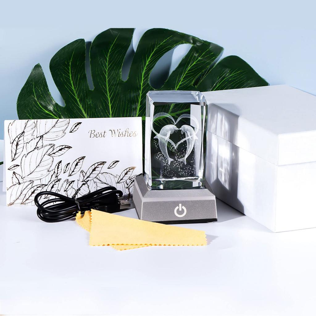 A popular gift for perfect for wedding or New 3D crystal and other decorative Authentic LED bedside women, birthdays, anniversaries, Christmas,