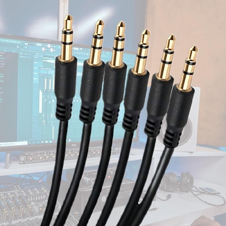 Convenient 3.5mm Audio Splitter Cable Male Male Extension for Speaker Projector