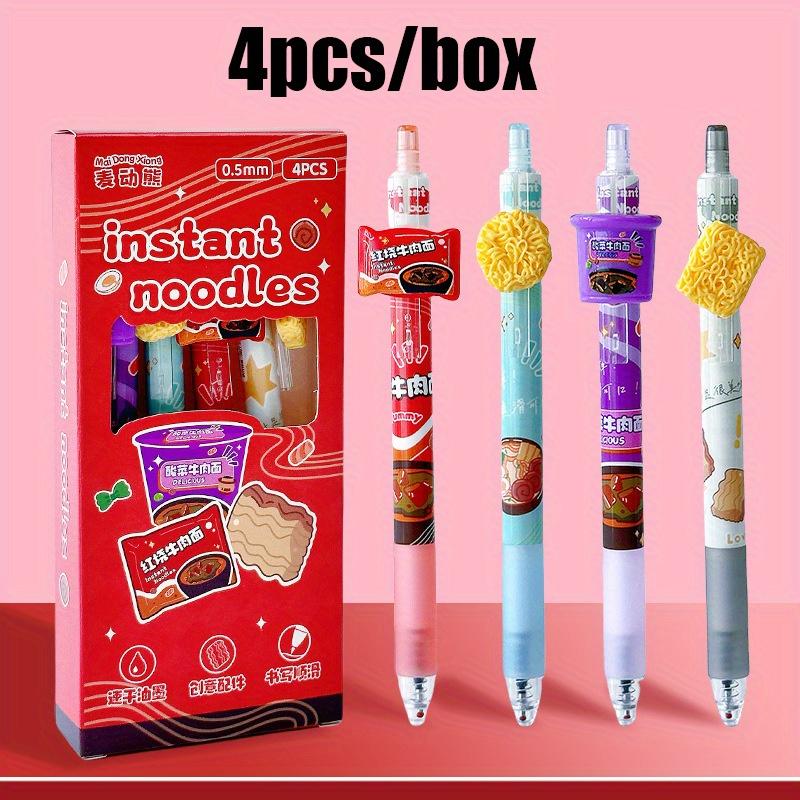 

4pcs Set of 4 Cute Erasable Gel Pens with 0.5Mm Black And Blue Ink, Perfect for School And Office Use.