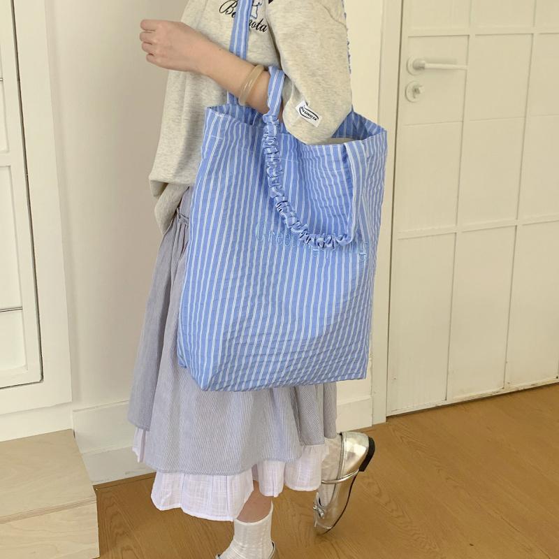 Korean StyleinsCute Striped Lightweight Bag for Women, New Student Versatile Shoulder Bag, Large-capacity Stylish Tote Bag