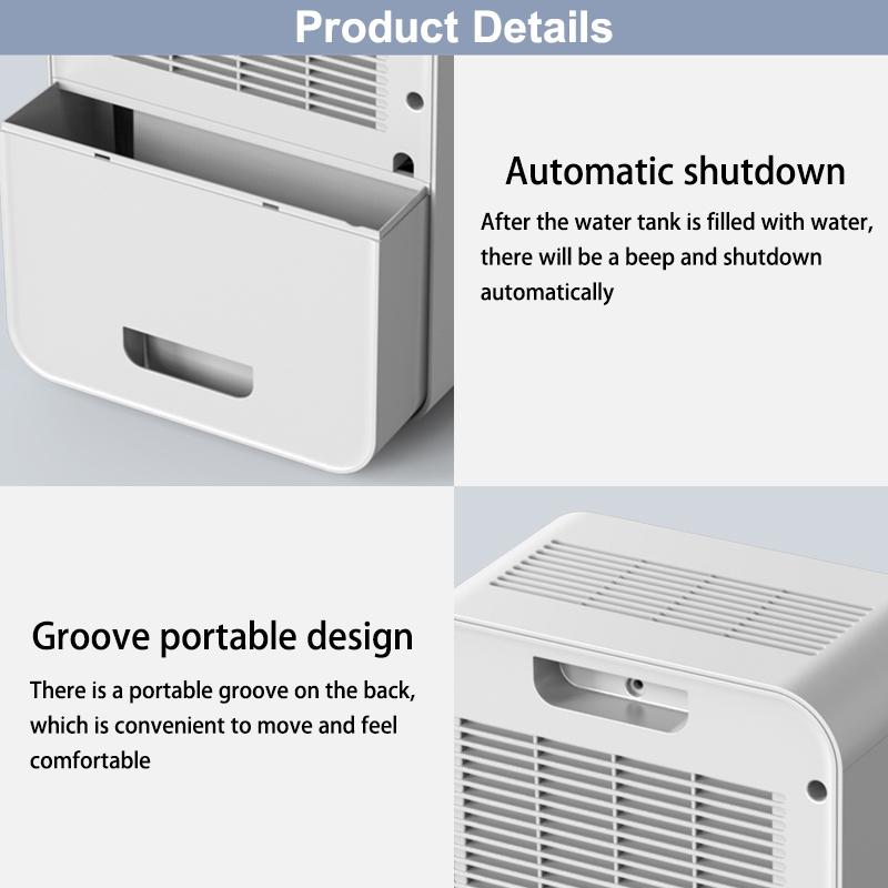 1.8L Portable Smart Dehumidifier Desktop Clothes Dryer Mute Air Dryer Home Bedroom Basement Water Moisture Absorber Machine