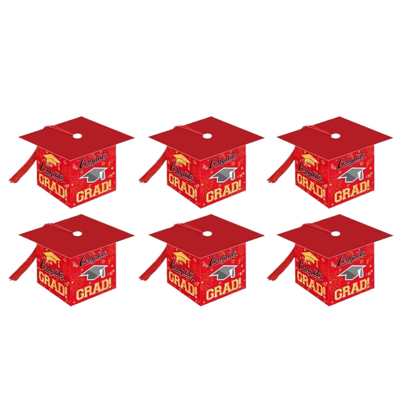 

Graduation Doctoral Cap Box Surprise Candy Packaging Bags & Gift Storage Bags For Graduation Party One Size красный