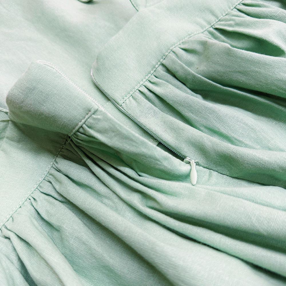 French Vacation Style Sexy Pure Desire Cotton Linen Tie Backless Strap Dress Women's Hot Item