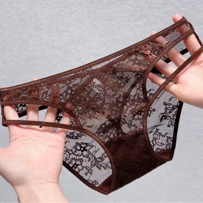 Dámské krajkové kalhotky Střední pas Trojúhelníkové kalhotky Elastický pas Sexy Pohodlné Sexy Bikini Prádlo Smělé Prádlo Kalhotky Hipster Kalhotky s krajkovým lemem