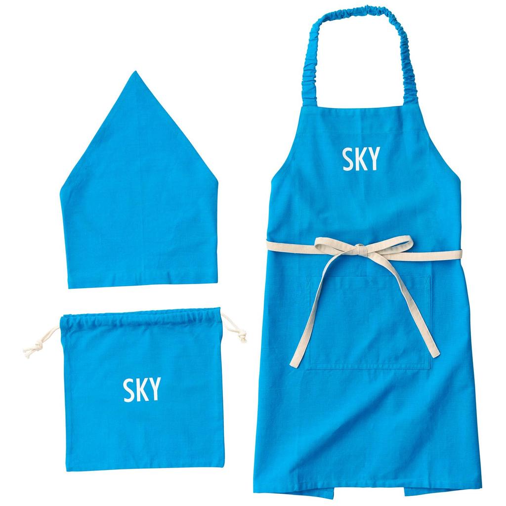 Rep Rep Habituel Note Kids Apron Bandana Cobalt Blue L Size Length 60 X Width 70 Cm For Heights Cm With Pocket Cotton Machine Washable Hangs Around