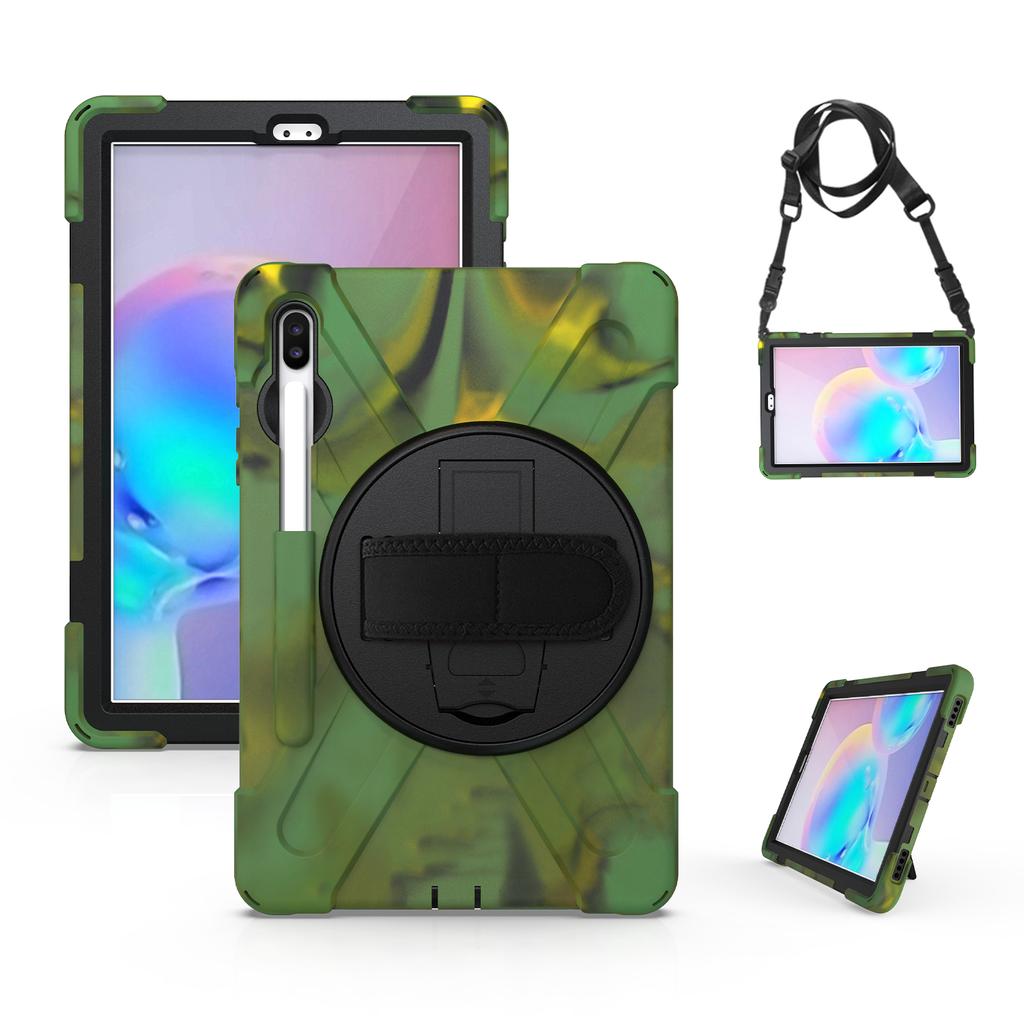 360 Rotatable Stand Case For Samsung Galaxy Tab S6 10.5inch 2019 SM-T860 SM-T865 SM-T867 Hybrid Cover With Hand & Shoulder Strap