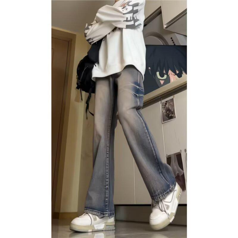 

Расклешенные джинсы из плотного денима в стиле ретро - брюки с молнией на естественной талии M синий