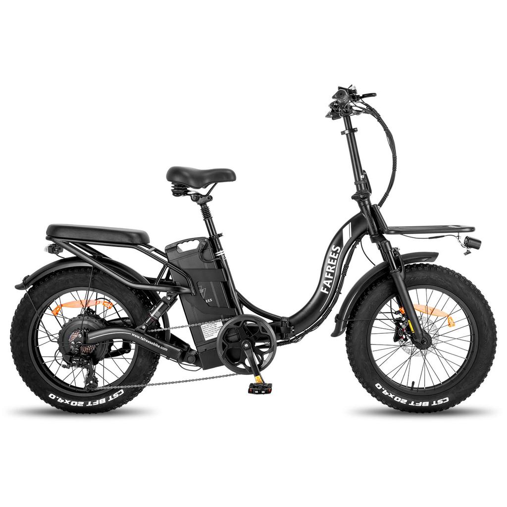 Fafrees F20 X-Max 750W Step-Thru Foldable E-Bike, 48V 30Ah Samsung Battery, Hydraulic Brakes, Dual Suspension, 20"×4.0" Tires, Seat & Front Cargo Rack