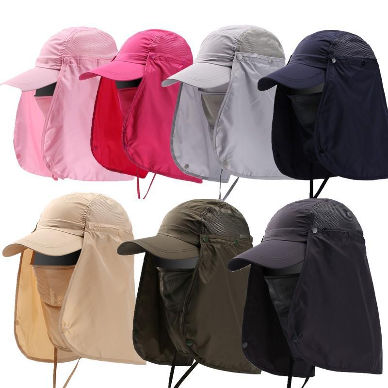 Unisex Quick-Dry Sun Protection Hat with Detachable Curtain for Outdoor Activities