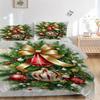 3pcs Elegant Christmas Ornaments Pattern Bedding Set, 1* Cover + 2*Pillowcases, Printed Bedding Set, Soft and Comfortable, Suitable for Bedr