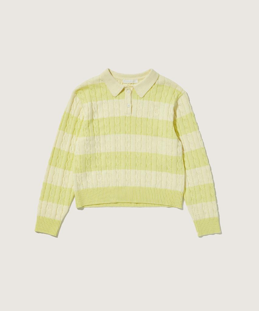 PLAC WOMEN Lime Collared Stripe Knit