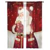 Merry Christmas Santa Claus Red Sheer Curtains for Living Room Modern Voile Curtain Bedroom Tulle Curtains Window Drapes Decor