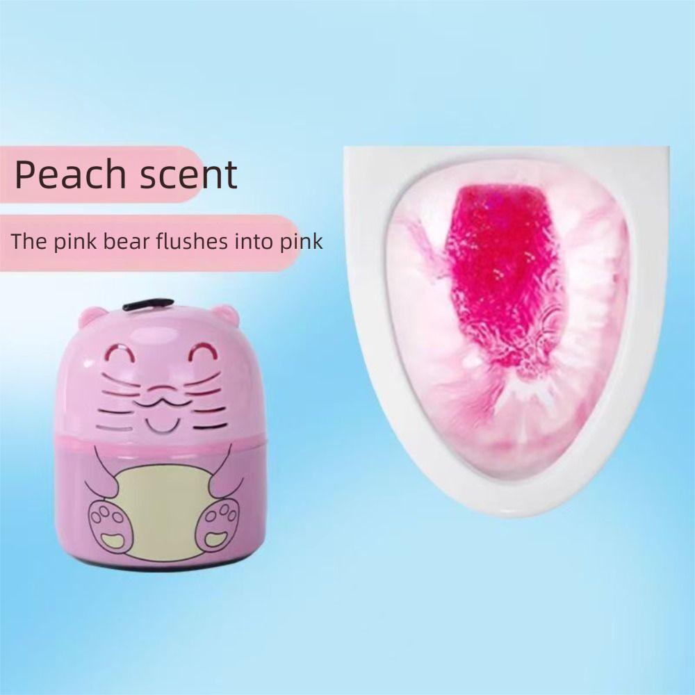 New Little Bear Toilet Bowl Cleaner Stain Removal Deodorizing Cleaner Bottle Peach Smell Retention Toilet Tank Cleaner Bathroom Pink