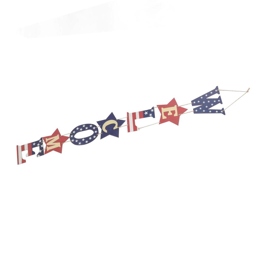 Independence Day Door Hanging Ornaments Wooden Decorative Pendant for Home Shopwindow Decoration