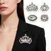 2025 Trendy Korean Rhinestone Crystal Cross Crown Brooch - Versatile Lapel Pin for Clothing Accessories