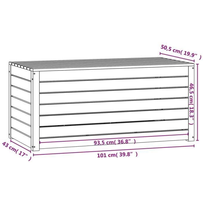 VidaXL Boîte de jardin 101x50,5x46,5 cm bois massif de pin 823948