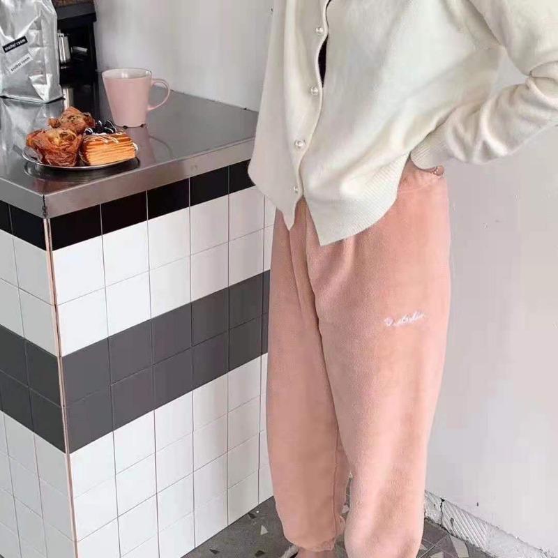 Warm Fairy Warm Pants Coral Fleece Home Fur Thick Casual Loose Outer Wear Winter Sleepwear Girl