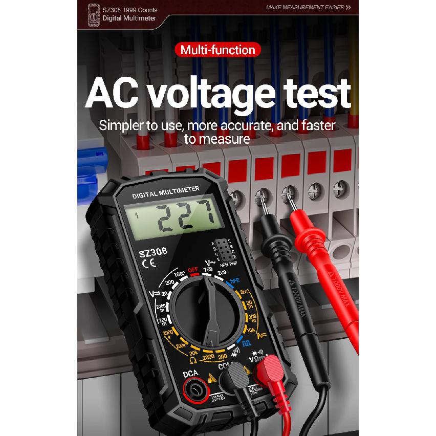 Multimeter Tester Pen Suit ANENG SZ308+B15 Multimeters 1999 Counts 24-250V Voltage Detector Meter Diagnostic Breakpoint Finder
