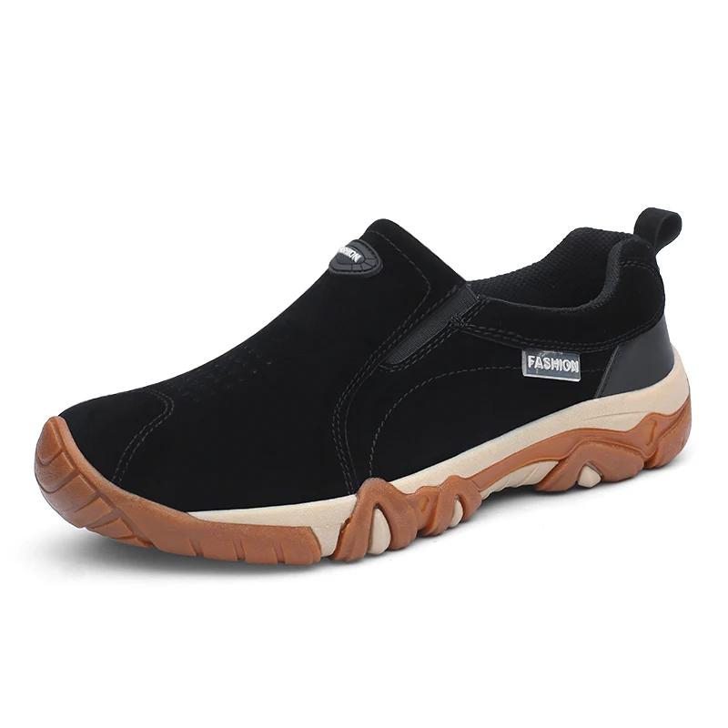 Fashion Men's Casual Sneakers Fashion Leather Breathable Outdoor Hiking Shoes Men Non-Slip Trekking Shoes Mens Moccasins Zapatos Hombre