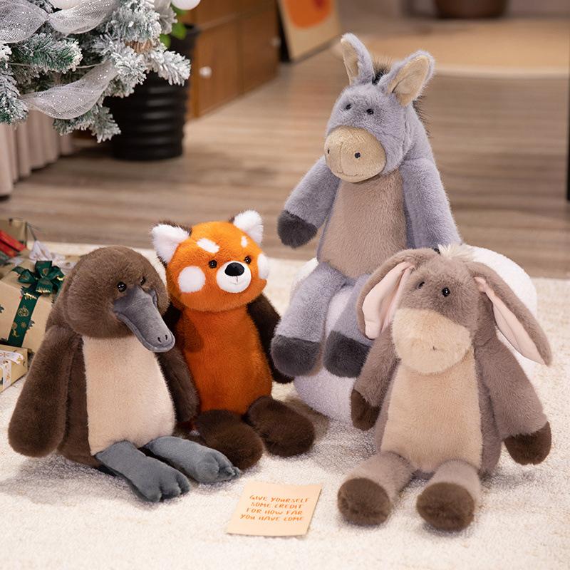 Vierblättriges Kleeblatt Eselpuppe Lange Ohren Stelzenesel Plüschtier Mädchen Geschenk Tröstende Puppe