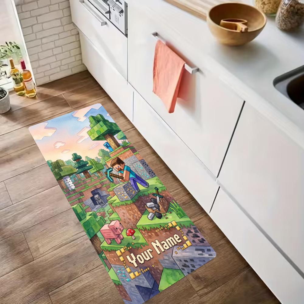 Minecraft Customize Your Name Kitchen Rug Runner Rug Laundry Mat Hallway Entryway The Best Gift Choice