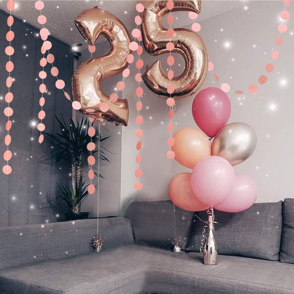 Cheerland Circle Dots Garland for Wedding Party Decorations Winter Wonderland Hanging Circle Streamers Dot Backdrop Backdrop Banner Decor for Bday