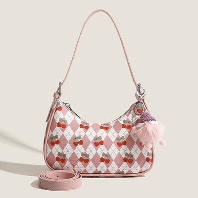 Bolsa Meia-Lua Morango Outono Design Nicho Textura de Alta Qualidade Bolsa de Mão Axilar Moda Bolsa Tudo-em-Um
