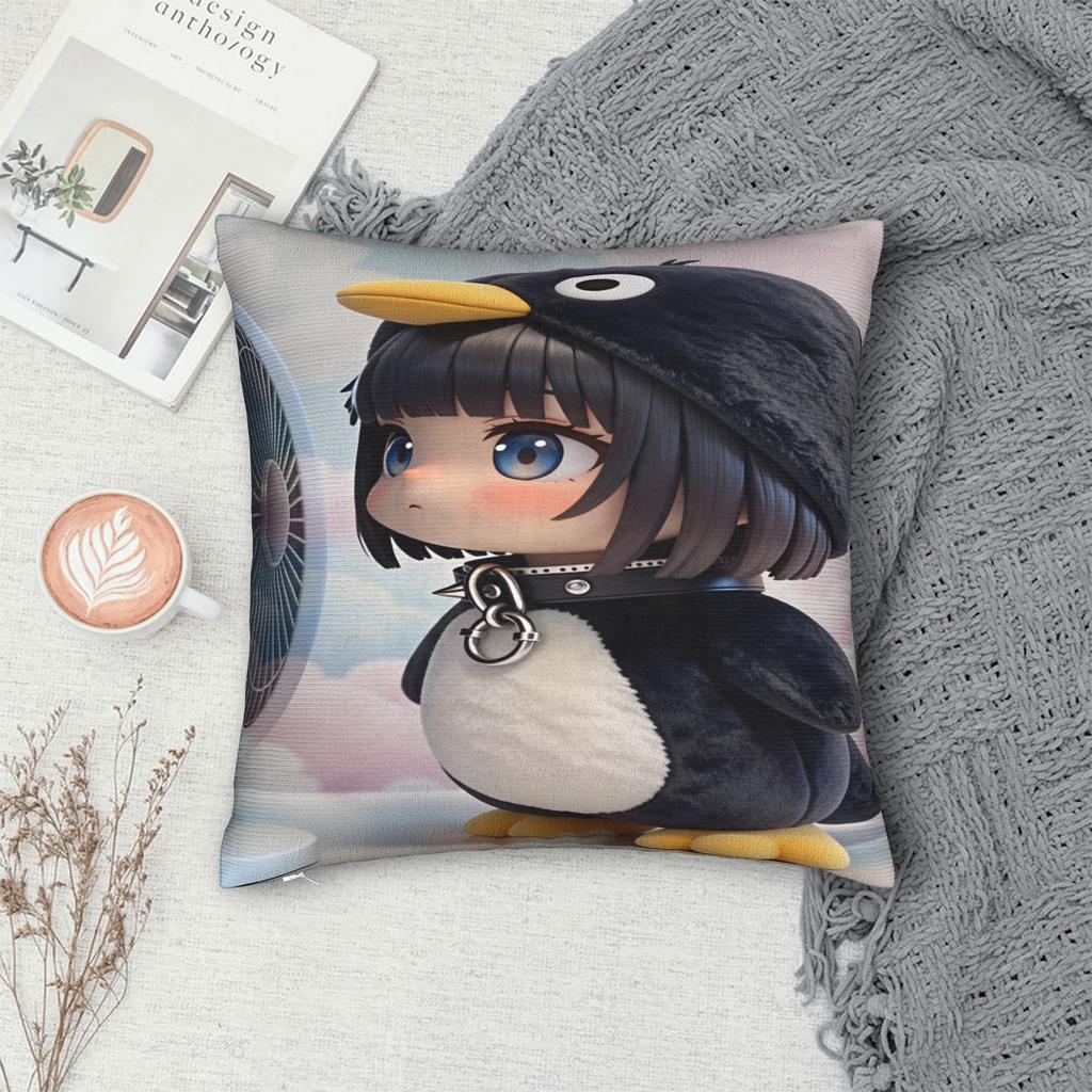 Gugu Gaga Penguin Pillow Case Print Pillow Cover For Sofa Couch Bed Living Room Kawaii Cushion Cover