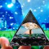 Handmade Resin Pyramid Ornament Obsidian Tree