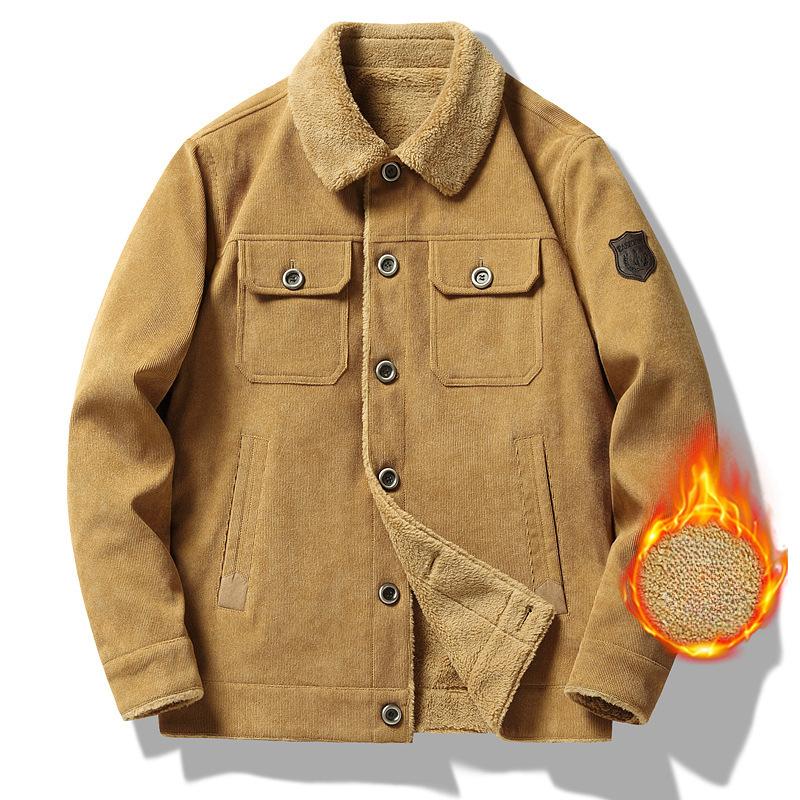 

Осенние и зимние куртки для молодых и мужчин среднего возраста, хлопковые куртки с отворотами, мужские куртки больших размеров, утолщенные бархатные модные куртки 5XL