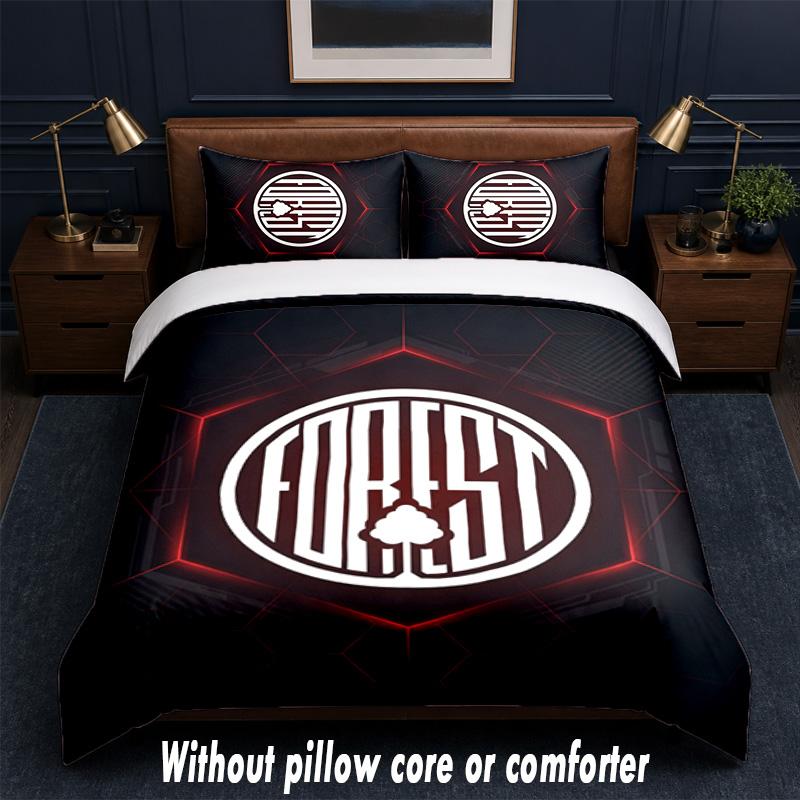 Nottingham Forest Design Bett Bettwäsche-Set 1 Bettbezug + 2 Kissenbezüge Weich Atmungsaktiv Haushalt Bettwäsche