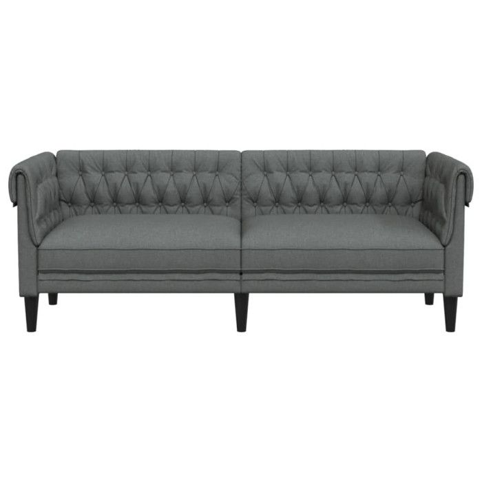 VidaXL Canapé Chesterfield 3 Places, Chaise avec Accoudoirs et Dossier, Siège avec Pieds, Fauteuil TV de Salon, Moderne, 372557