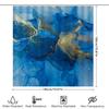 Luxury Marble Blue Gold Shower Curtain Waterproof Bathroom Decor Customizable Size Available