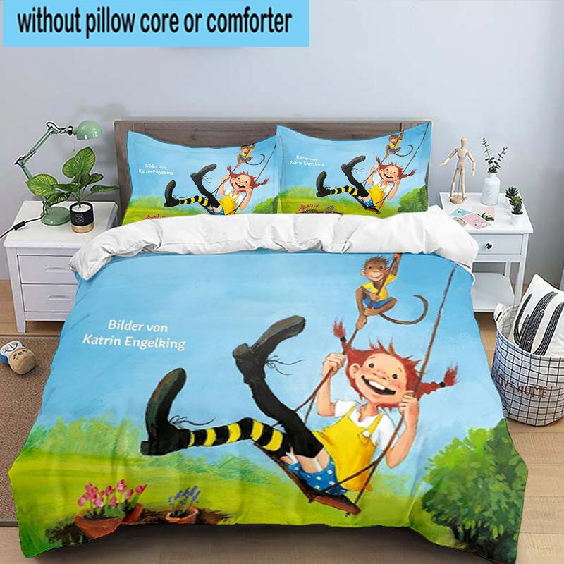 3PCS Pi-ppi And Horse Friendship 3pcs Bedding,Including 3PCS Duvet Cover And 2pcs Pillowcases Perfect for Christmas,Ideal for Bedroom, Dormitory