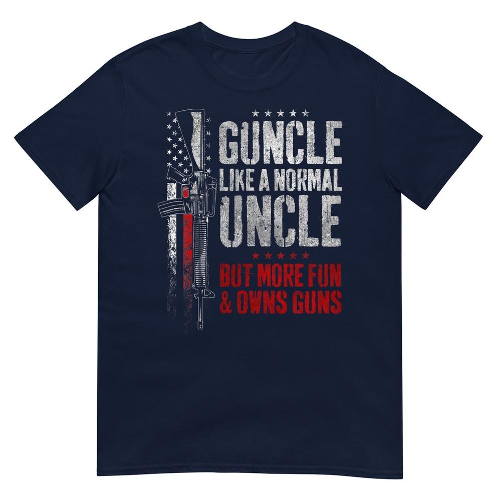 Guncle Like Normal Uncle More Fun Owns Guns Funny Vintage Tshirt S