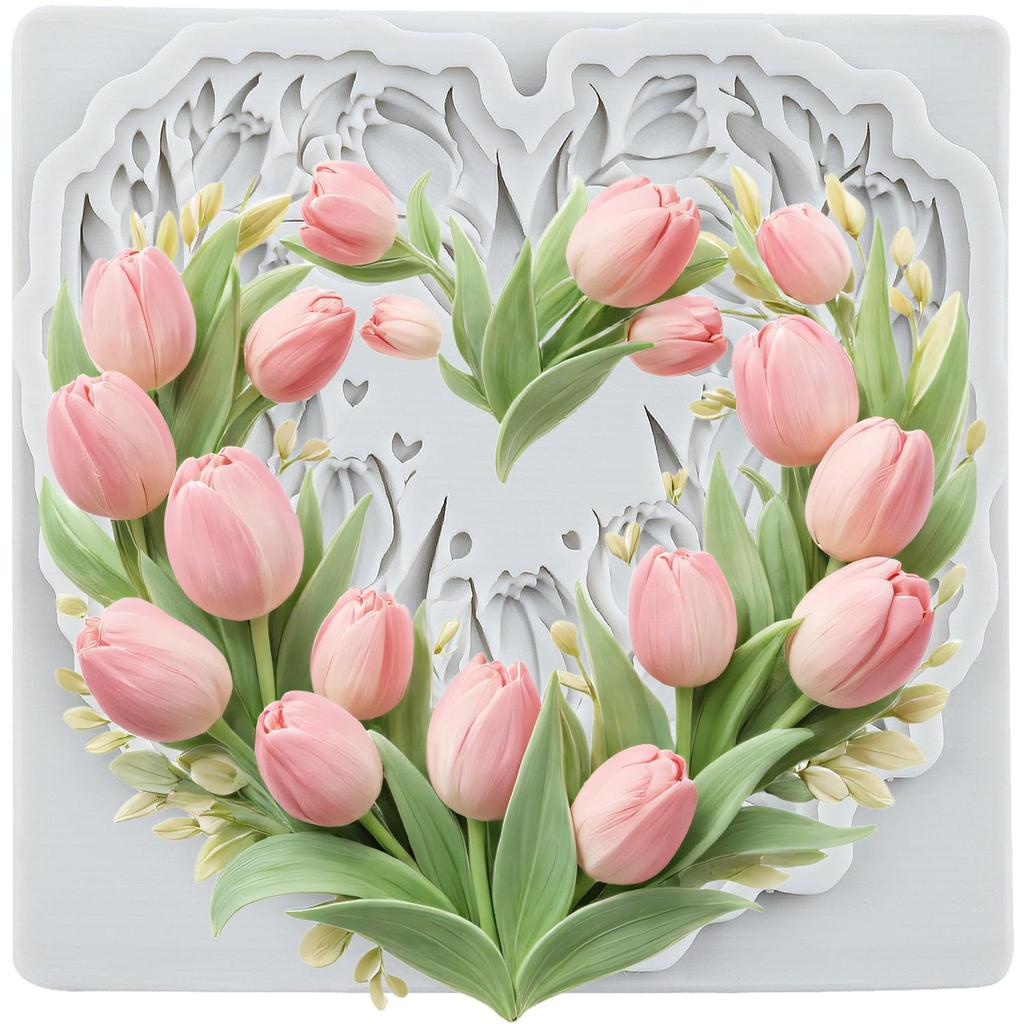 Tulip Flower Silicone Mold Flower Fondant Molds Cake Decorating Tools Cupcake Topper Candy Resin Clay Chocolate Gumpaste Mold