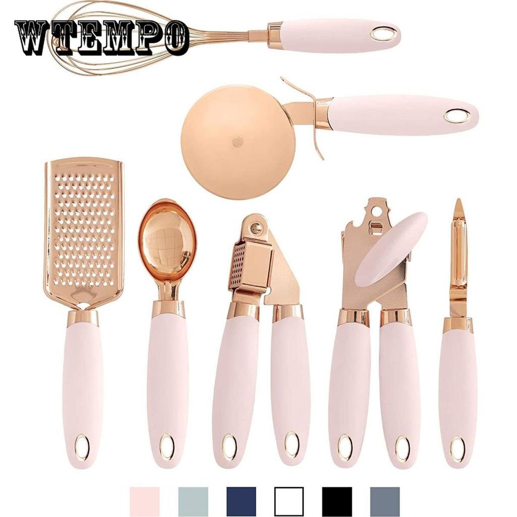 Sada 7 kusů kuchyňských pomůcek Nádobí z nerezové oceli s měděným povrchem